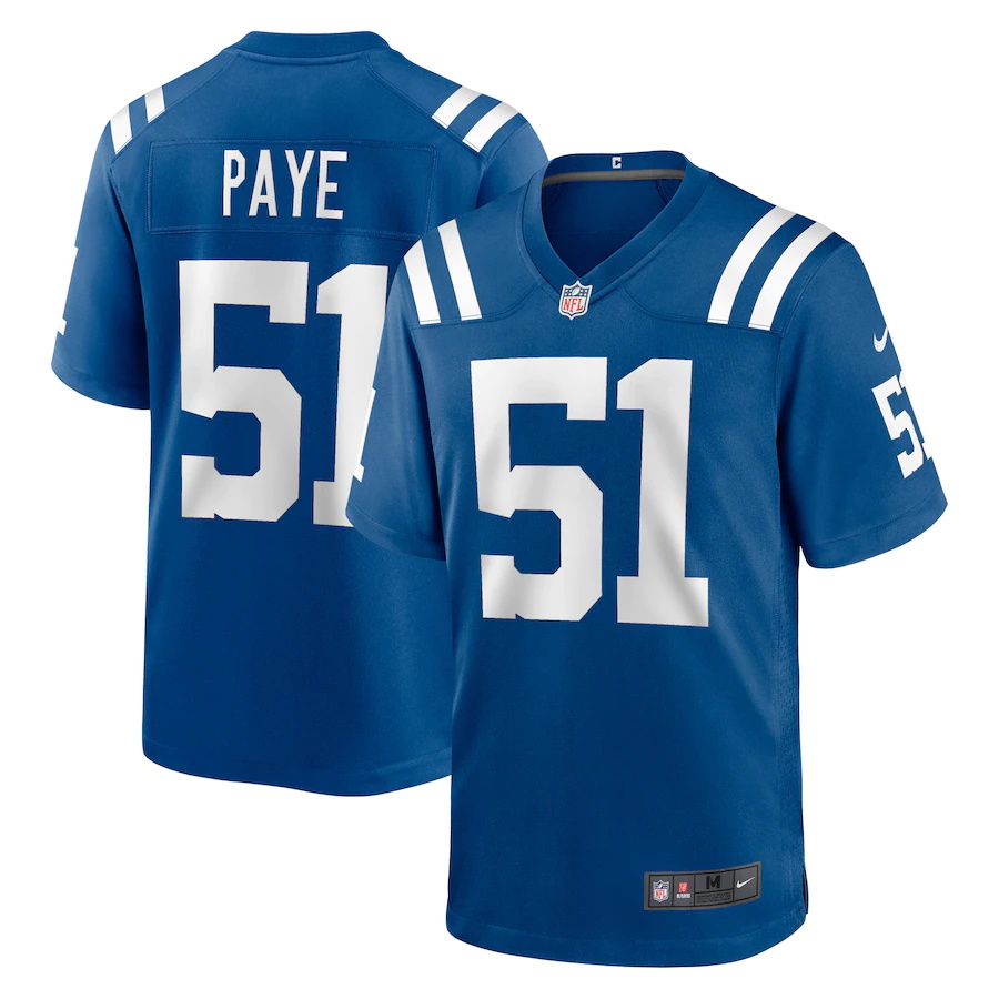 Mens Indianapolis Colts #51 Kwity Paye Nike Royal 2021 NFL Draft First Round Pick Game Jersey